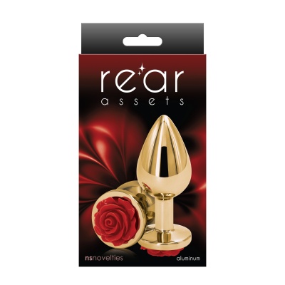Korek analny Rose Buttplug Medium Red z aluminium, 8,9 cm - 1 2