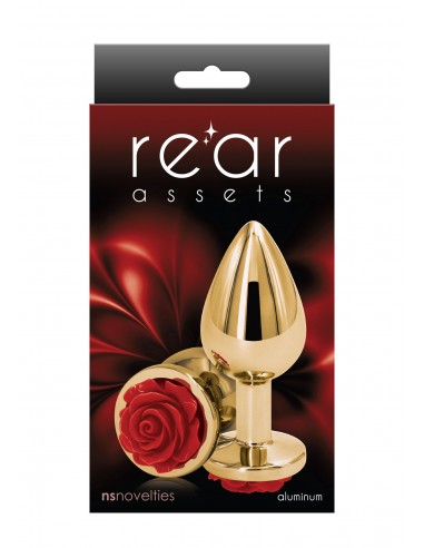 Korek analny Butt Plug ROSE Złoty M - Korki i Kulki Analne - 2