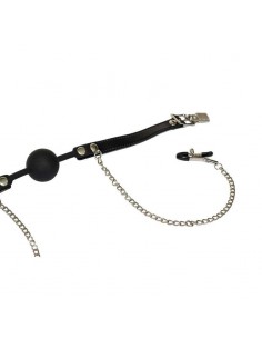 Knebel Ball Gag With Nipple Clamps Party Hard Hentai - Kneble do ust - 1 2