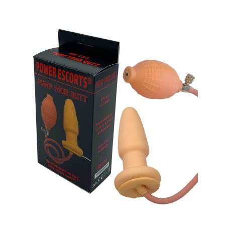 Nadmuchiwany wibrujący korek analny Pump Your Butt Vibrating 10 cm, kolor cielisty - 2