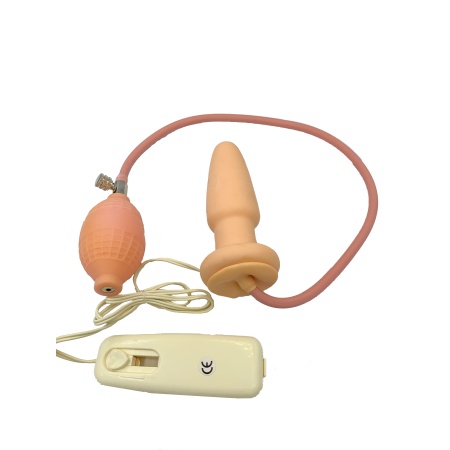 Nadmuchiwany wibrujący korek analny Pump Your Butt Vibrating 10 cm, kolor cielisty - 4