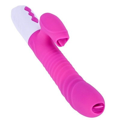 Wibrator Silicone Vibrator USB - 7 funkcji, ruch posuwisto-zwrotny, ogrzewanie, IPX7 - 1