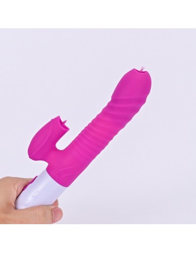 Nowoczesny Masażer z Króliczkiem i Języczkiem + Pulsacja - Wibratory Króliczki - 3