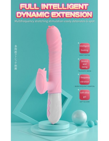 Nowoczesny Masażer z Króliczkiem i Języczkiem + Pulsacja - Wibratory Króliczki - 6