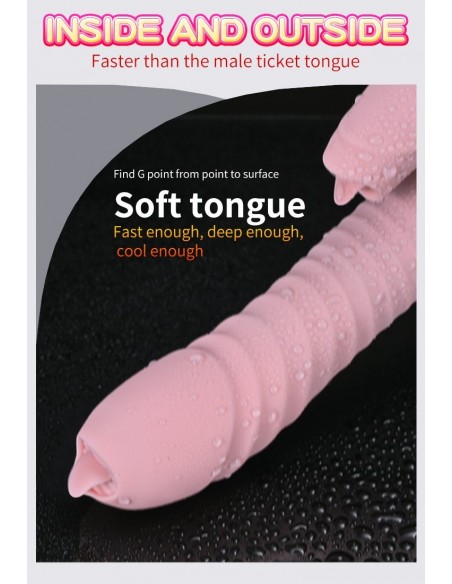 Nowoczesny Masażer z Króliczkiem i Języczkiem + Pulsacja - Wibratory Króliczki - 13