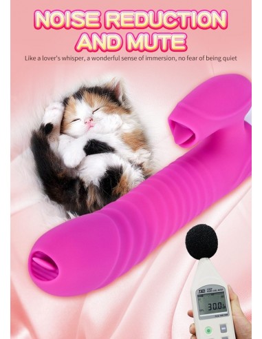 Nowoczesny Masażer z Króliczkiem i Języczkiem + Pulsacja - Wibratory Króliczki - 16