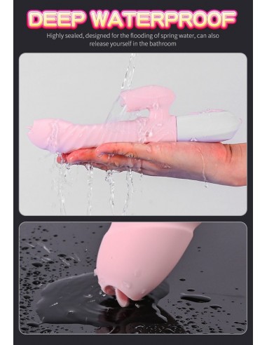 Nowoczesny Masażer z Króliczkiem i Języczkiem + Pulsacja - Wibratory Króliczki - 17