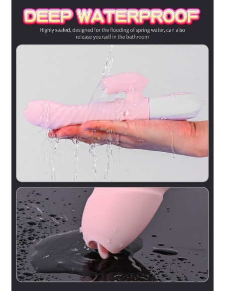 Nowoczesny Masażer z Króliczkiem i Języczkiem + Pulsacja - Wibratory Króliczki - 17