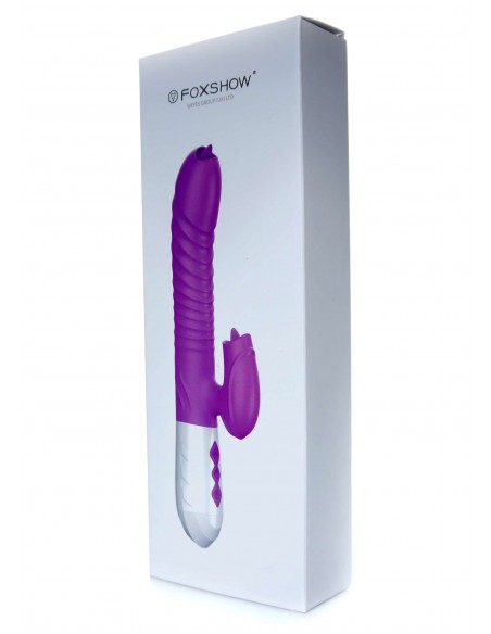 Nowoczesny Masażer z Króliczkiem i Języczkiem + Pulsacja - Wibratory Króliczki - 21