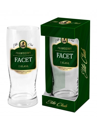 Elite Club - szklanka do piwa 500 ml - Prawdziwy facet - Urodziny, 18-stka - 1