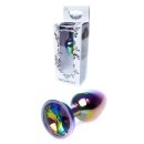 Biżuteria analna Multicolour PLUG-Clear - stal nierdzewna, anatomiczny kształt, długość 7 cm, średnica 2,7 cm - 1