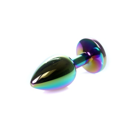 Biżuteria analna Multicolour PLUG-Clear - stal nierdzewna, anatomiczny kształt, długość 7 cm, średnica 2,7 cm - 4