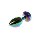 Biżuteria analna Multicolour PLUG-Clear - stal nierdzewna, anatomiczny kształt, długość 7 cm, średnica 2,7 cm - 4
