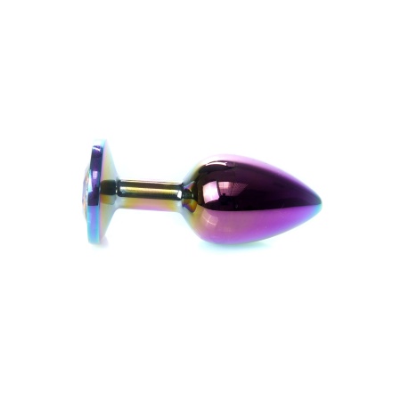 Biżuteria analna Multicolour PLUG-Clear - stal nierdzewna, anatomiczny kształt, długość 7 cm, średnica 2,7 cm - 5