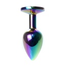 Biżuteria analna Multicolour PLUG-Clear - stal nierdzewna, anatomiczny kształt, długość 7 cm, średnica 2,7 cm - 6
