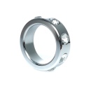 Pierścień erekcyjny metalowy BSeries Small - mechaniczny, stal nierdzewna z kryształkami, średnica wewnętrzna 3,5 cm - 1