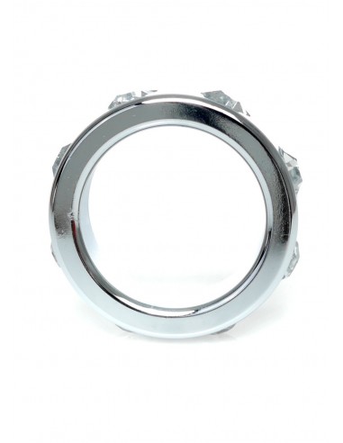 Metalowy Pierścień na Penisa z Diamentami rozm. S - Pierścienie erekcyjne niewibrujące - 3