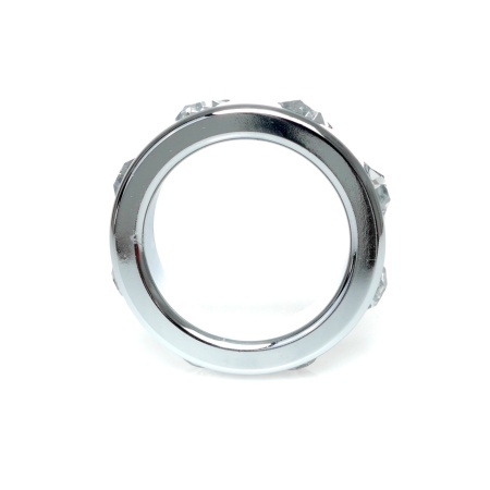 Pierścień erekcyjny metalowy BSeries Small - mechaniczny, stal nierdzewna z kryształkami, średnica wewnętrzna 3,5 cm - 3