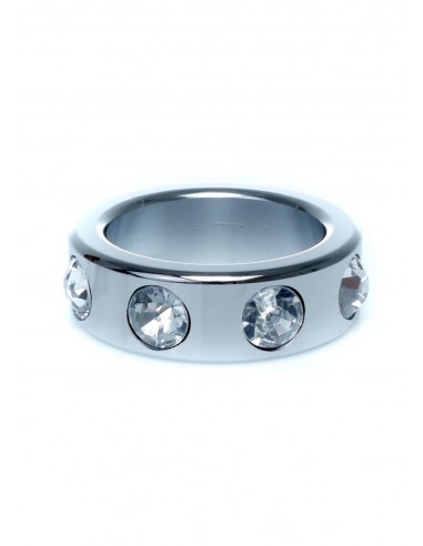 Metalowy Pierścień na Penisa z Diamentami rozm. S - Pierścienie erekcyjne niewibrujące - 2