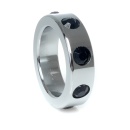 Pierścień erekcyjny metalowy Medium z czarnymi diamentami - stal nierdzewna, średnica wewnętrzna 4 cm - 4