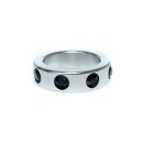 Pierścień erekcyjny metalowy Medium z czarnymi diamentami - stal nierdzewna, średnica wewnętrzna 4 cm - 2