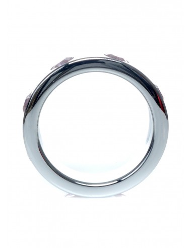 Metalowy Pierścień na Penisa z Diamentami Rose rozm. L - Pierścienie erekcyjne niewibrujące - 3