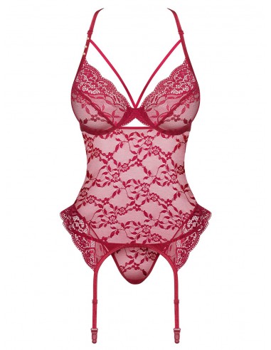 Zestaw Ivetta Gorset I Stringi Czerwony - Komplety bielizny erotycznej - 5