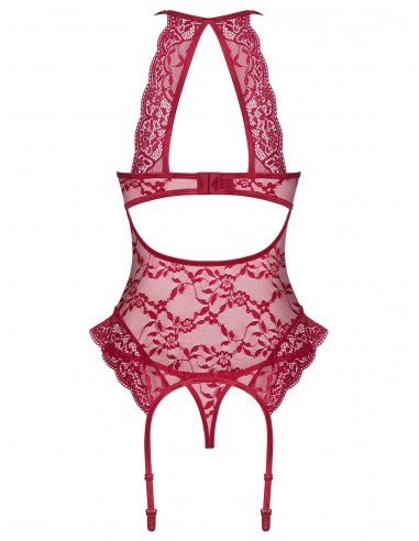 Zestaw Ivetta Gorset I Stringi Czerwony - Komplety bielizny erotycznej - 6