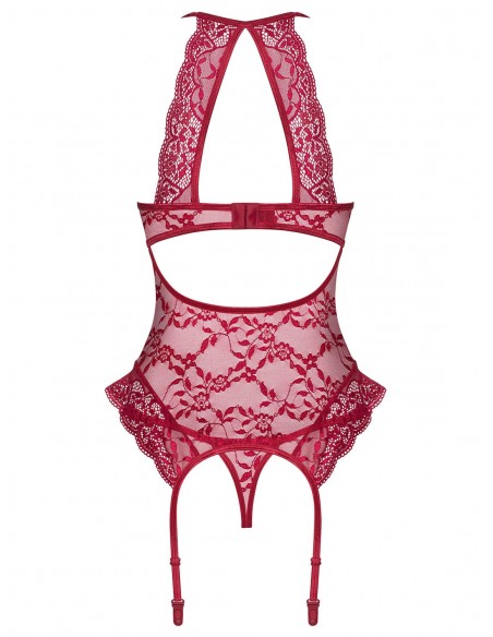 Zestaw Ivetta Gorset I Stringi Czerwony - Komplety bielizny erotycznej - 6