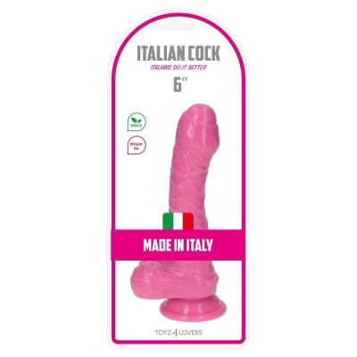 Dildo Eros Pink 18 cm z przyssawką - realistyczny model różowy - 1 2