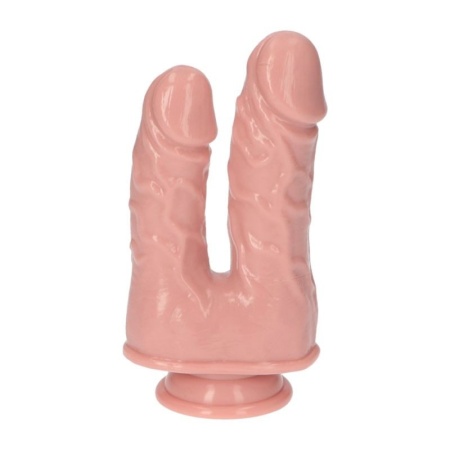 Podwójne dildo Caino e Abele Flesh 15,2 cm cieliste - 6