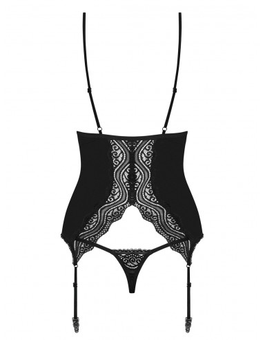 Zestaw Diyosa Gorset I Stringi Czarny - Komplety bielizny erotycznej - 6