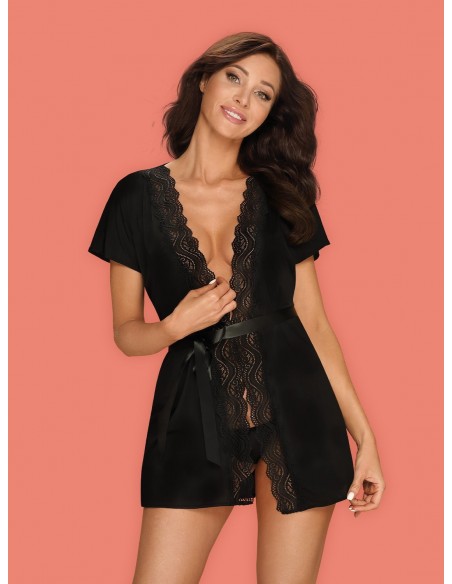 Szlafrok Diyosa Peniuar Czarny - Szlafroki, kimona - 3