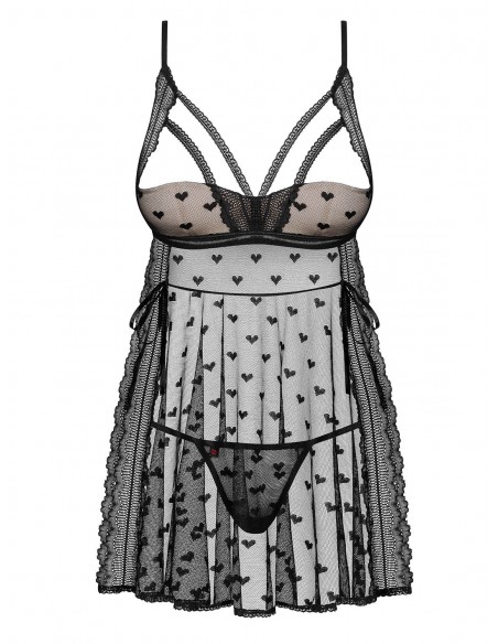 Bielizna nocna Heartia Babydoll Czarna  S/M - Babydoll - 5