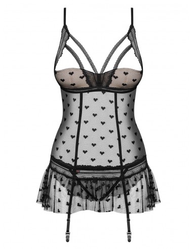 Zestaw Heartia Gorset Czarny - Komplety bielizny erotycznej - 6