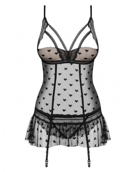 Zestaw Heartia Gorset Czarny - Komplety bielizny erotycznej - 6