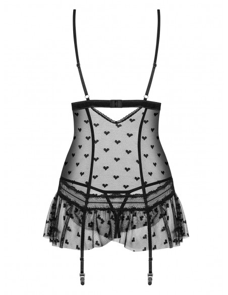 Zestaw Heartia Gorset Czarny - Komplety bielizny erotycznej - 7