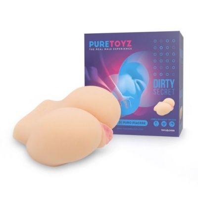Masturbator Dirty Secret 21 cm, beżowo-różowy z TPR - 1 2