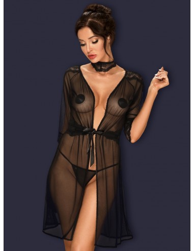 Szlafrok Lucita Peniuar Czarny - Szlafroki, kimona - 3