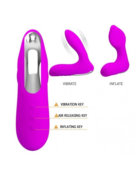 Stymulator i masażer prostaty PRETTY LOVE Leonard USB 12 Functions Różowy - Masażery i stymulatory prostaty - 4