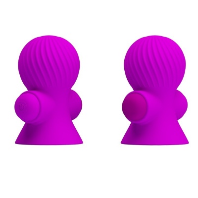 Pretty Love Nipple Sucker – wibrujące pompki do sutków, 12 funkcji, silikon medyczny (2×8 cm) - 1 2