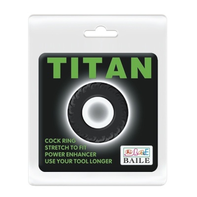 Pierścień na penisa Titan Ring - silikonowy, rozciągliwy, 5,0 cm średnicy - 1 2