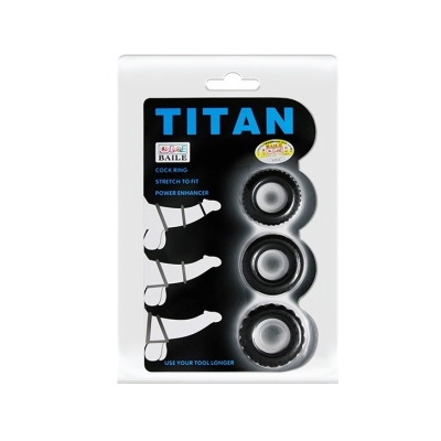 Zestaw pierścieni na penisa Titan Three Rings - 3 rozmiary: 36, 39 i 42 mm - 1 2
