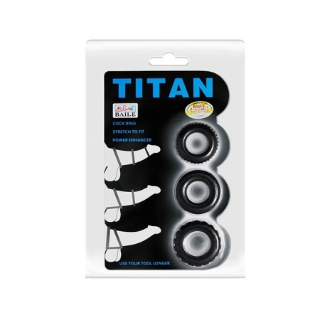 Zestaw pierścieni na penisa Titan Three Rings - 3 rozmiary: 36, 39 i 42 mm - 2