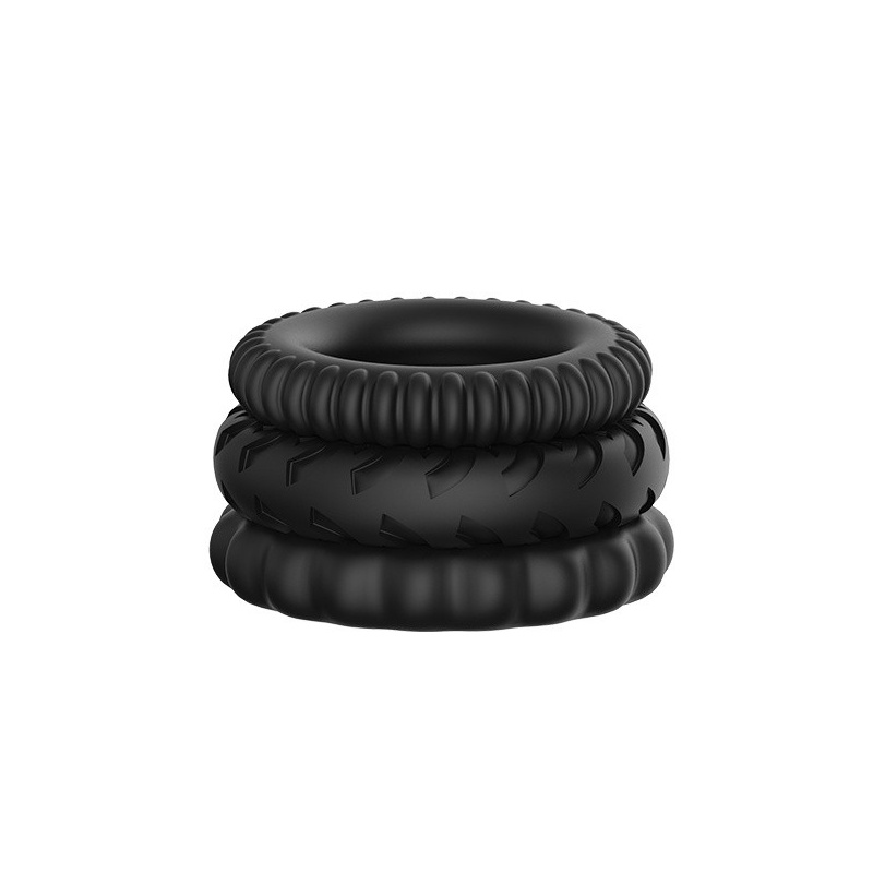 Zestaw pierścieni na penisa Titan Three Rings - 3 rozmiary: 36, 39 i 42 mm - 3