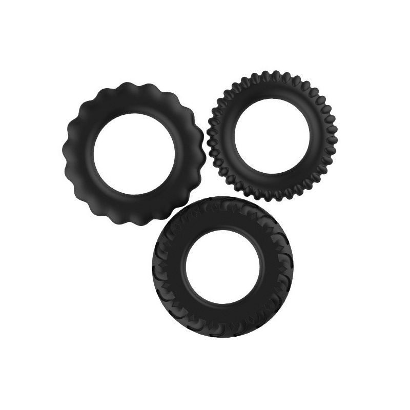 Zestaw pierścieni na penisa Titan Three Rings - 3 rozmiary: 36, 39 i 42 mm - 1