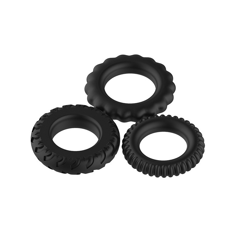 Zestaw pierścieni na penisa Titan Three Rings - 3 rozmiary: 36, 39 i 42 mm - 4
