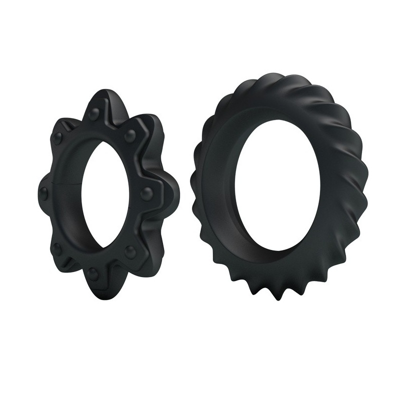 Flowering Silicone - zestaw elastycznych silikonowych pierścieni na penisa (śr. wewn. 4,5-4,8 cm) - 1