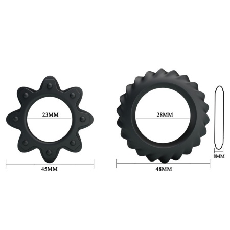 Flowering Silicone - zestaw elastycznych silikonowych pierścieni na penisa (śr. wewn. 4,5-4,8 cm) - 5