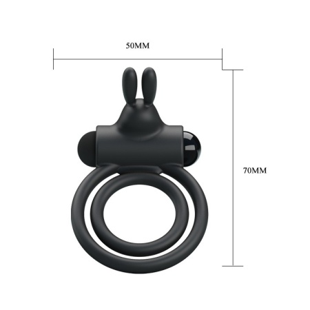Wibrujący pierścień na penisa Osmond z podwójną pętlą i stymulatorem łechtaczki - 5,0 cm - 5